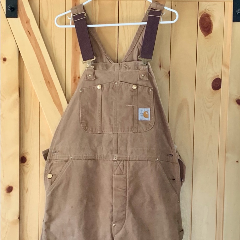 Carhartt insulated bib overalls. Size 36 X 34.